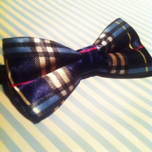 gold pink blue bow tie