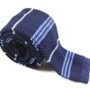 Navy, White and Light Blue Knit Tie