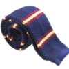 Navy, Yellow and Maroon Knit Tie