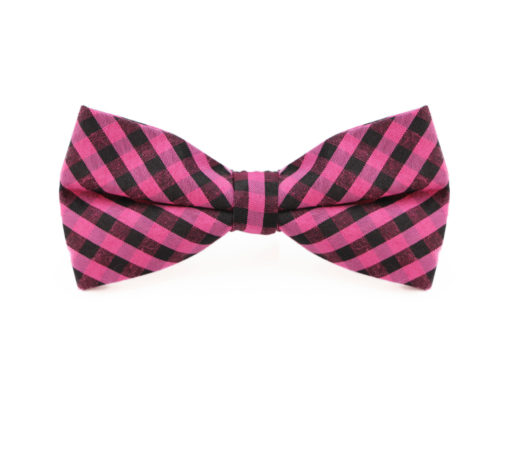pink_black_checkered_cotton_bow_tie_rack_australia_au