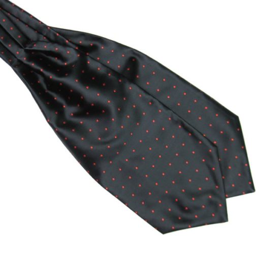 Black and Red Silk Polka Dot Cravat tie rack australia